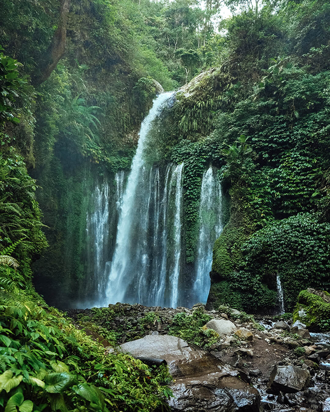 Welcome the morning with iconic waterfalls and splashy fun.