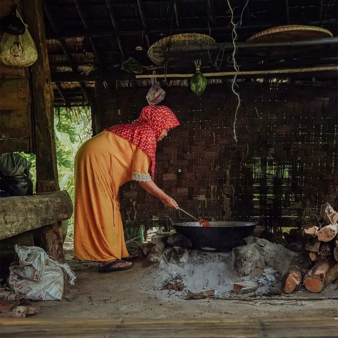 Discover traditional palm sugar making.